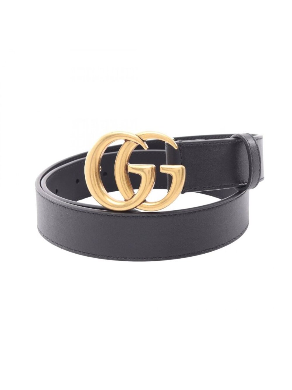 Gucci Belt GG Marmont Gold Leather Double G Buckle